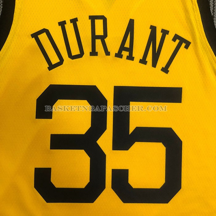 Maillot Golden State Warriors Kevin Durant NO 35 Earned Jaune